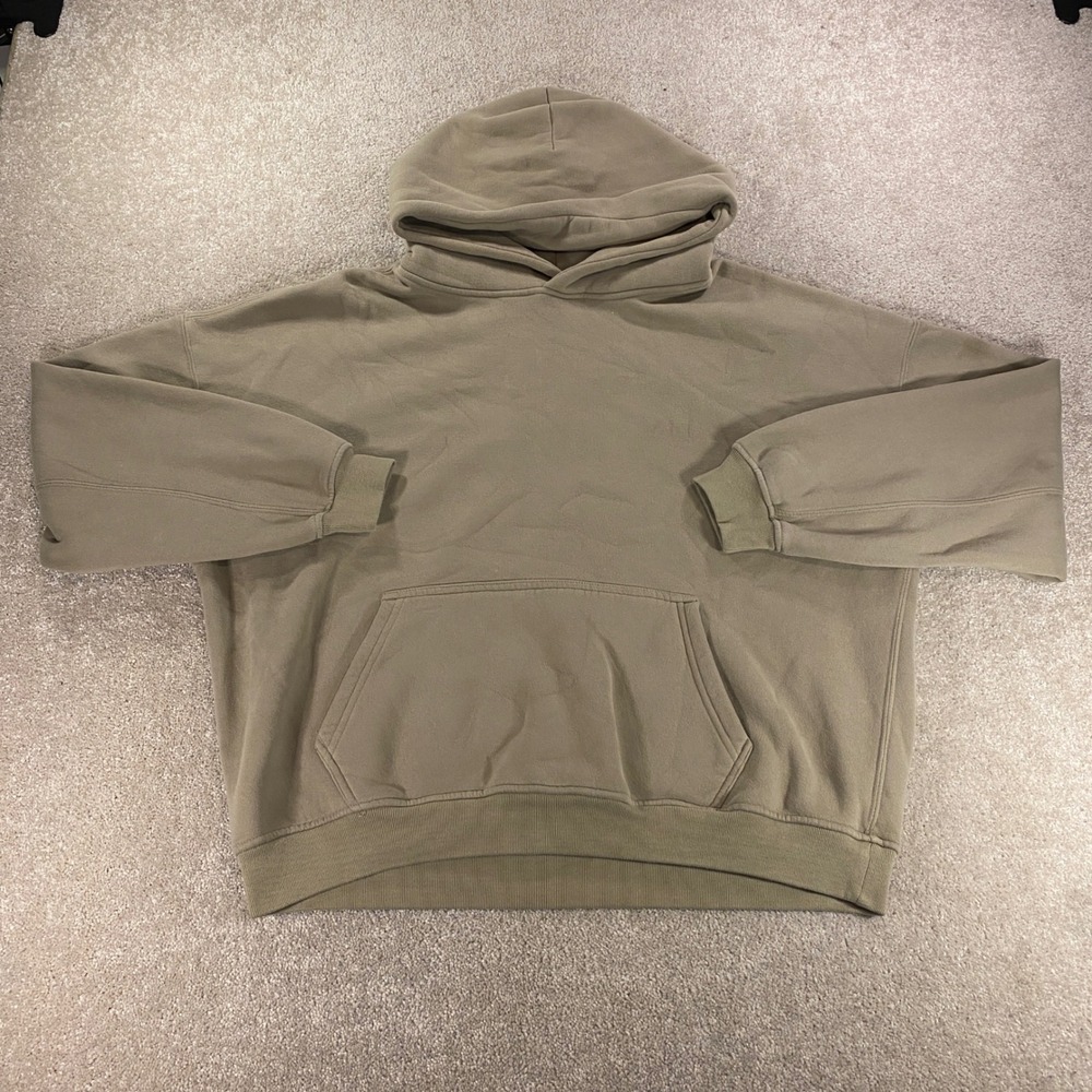 Brooklyn Cloth Boxy Hoodie Mens Medium Tan Brown Fleece Pullover Streetwear
